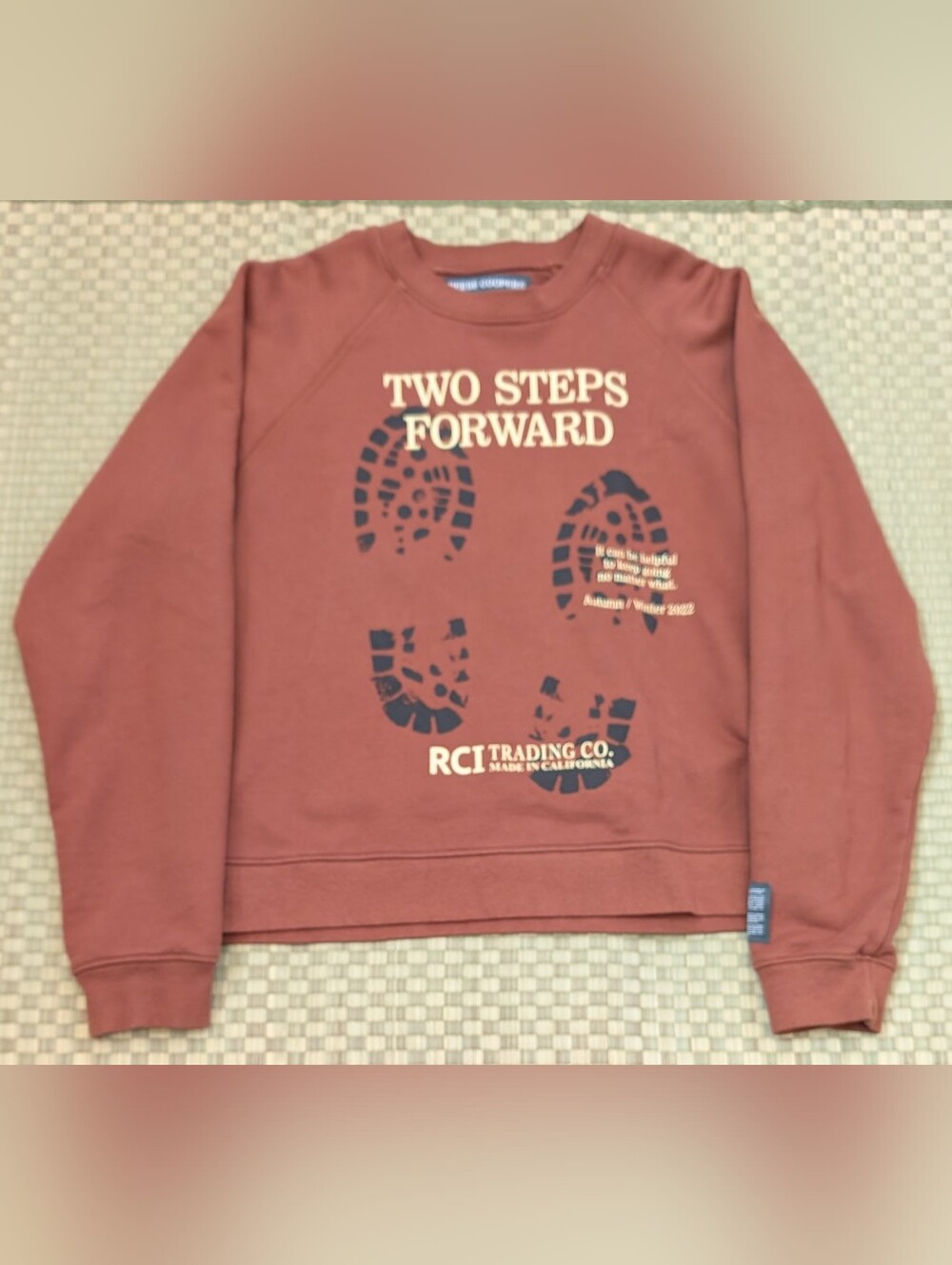Reese Cooper Two Steps Forward Bootprint Sweatshirt Mens Size Medium Made in USA